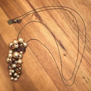 Faux Pearl Cluster Pendant | 40” Lemgth